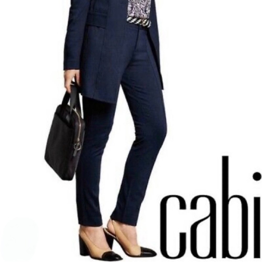Cabi #5073 Navy Blue Capote Front Seam Trouser Dress Pants Size 10